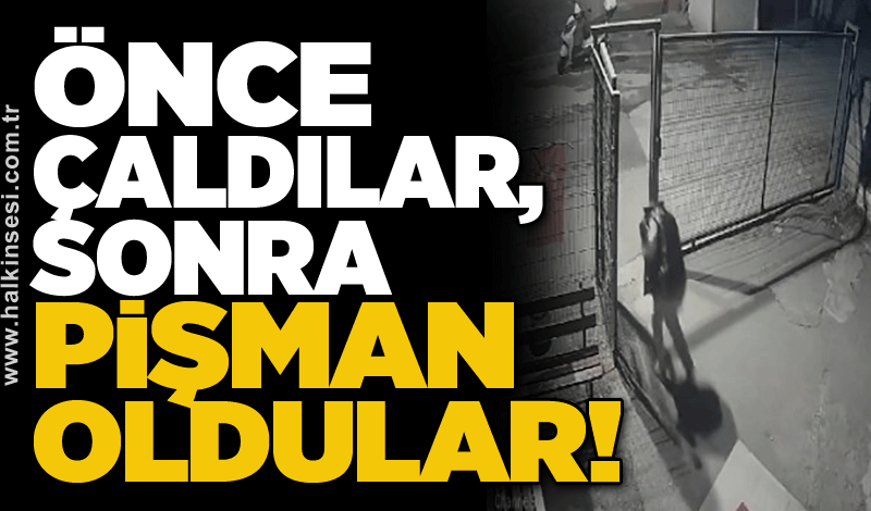 Önce çaldılar, sonra pişman oldular!