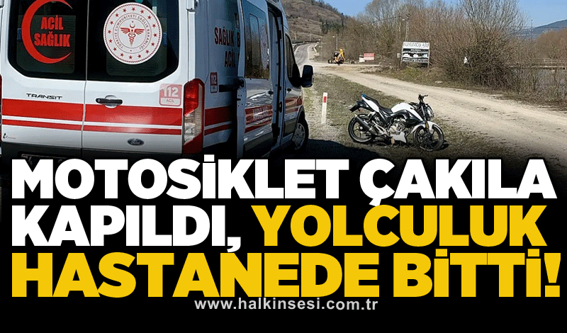 Motosiklet çakıla kapıldı, yolculuk hastanede bitti!