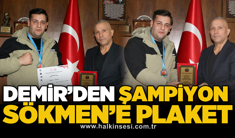 Demir'den Şampiyon Sökmen'e plaket