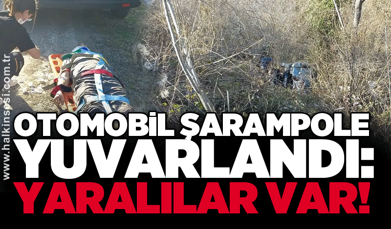 Otomobil şarampole yuvarlandı: Yaralılar var!