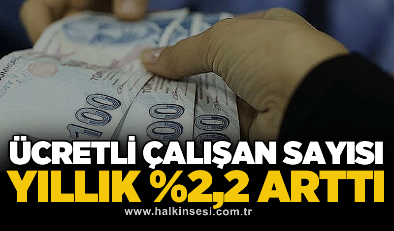 Ücretli çalışan sayısı yıllık %2,2 arttı