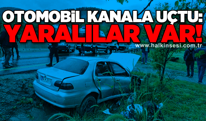 Otomobil kanala uçtu: Yaralılar var!