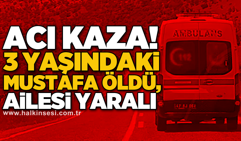 Acı kaza! 3 yaşındaki Mustafa öldü, ailesi yaralı