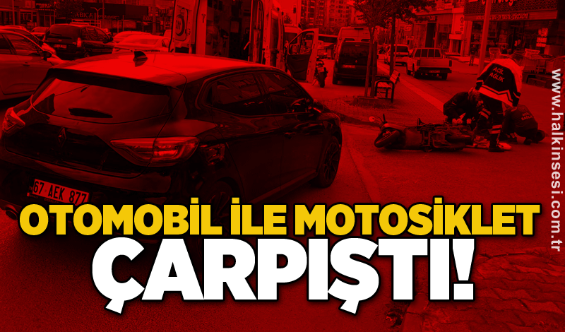 Otomobil ile motosiklet çarpıştı!
