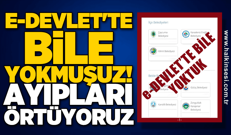 E-DEVLET'TE BİLE YOKMUŞUZ! Ayıpları örtüyoruz