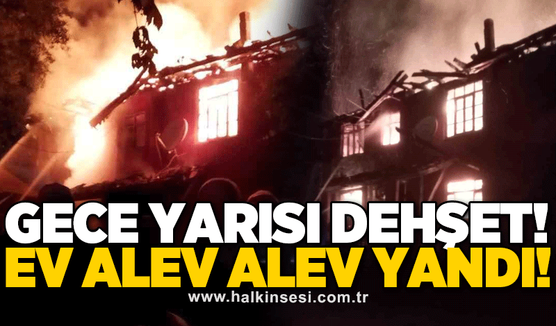 Gece yarısı dehşet! Ahşap ev alev alev yandı!