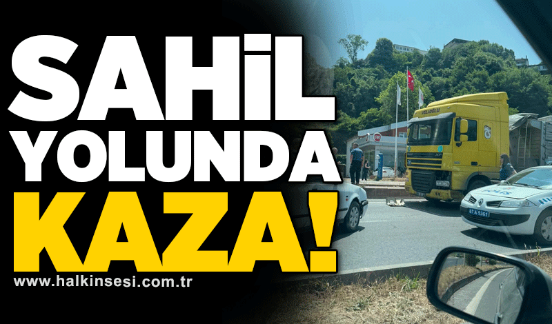 Sahil yolunda kaza!