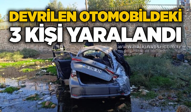 Devrilen otomobildeki 3 kişi yaralandı - HALKIN SESİ GAZETESİ