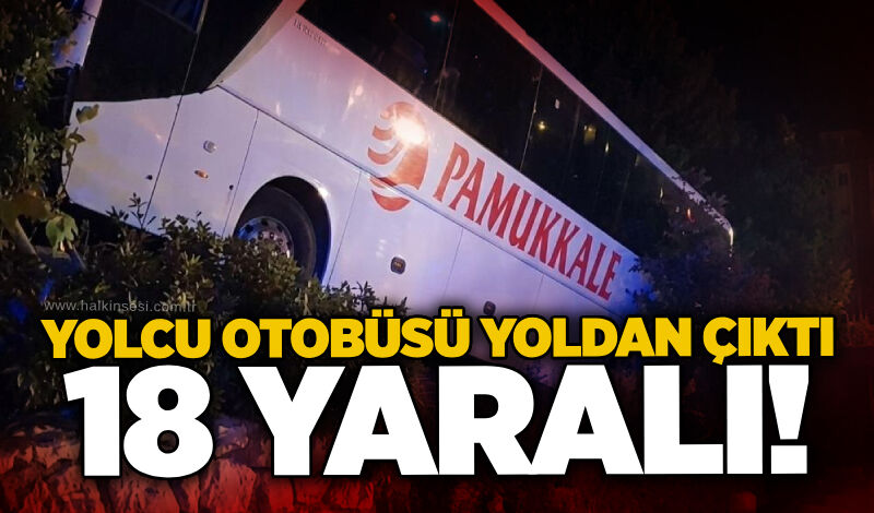 Yolcu otobüsü yoldan çıktı: 18 yaralı!