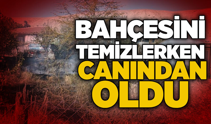 Bahçesini temizlerken canından oldu
