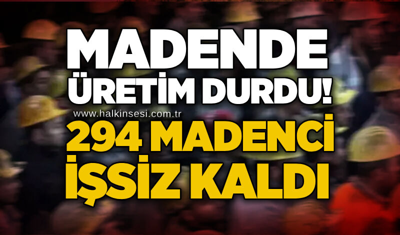 Madende üretim durdu! 294 Madenci işsiz kaldı