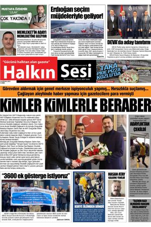 HALKIN SESİ GAZETESİ-Gücünü Halktan Alan Gazete - 14.04.2023 Manşeti