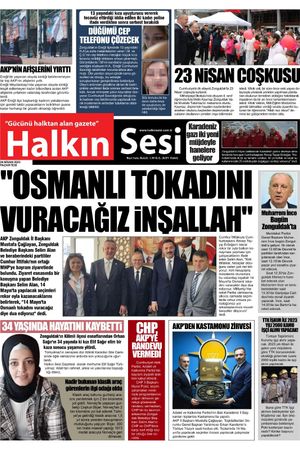 HALKIN SESİ GAZETESİ-Gücünü Halktan Alan Gazete - 24.04.2023 Manşeti